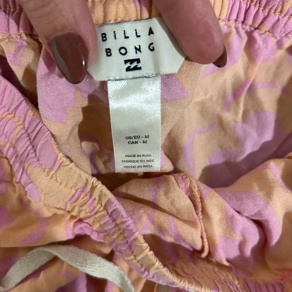 Billabong Floral Pink and Orange beachy lounge Shorts or swimsuit cover - Picture 7 of 7